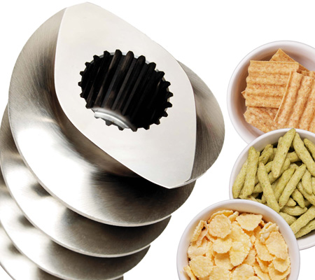 modular extruder screw for cereals and snacks