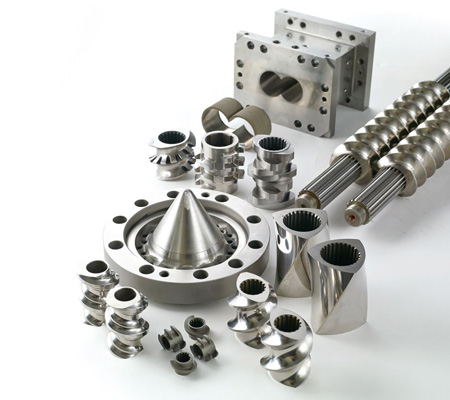 co-rotating twin screw extruder spare parts and components